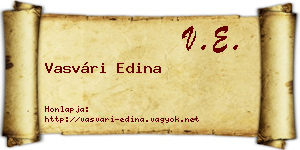 Vasvári Edina névjegykártya